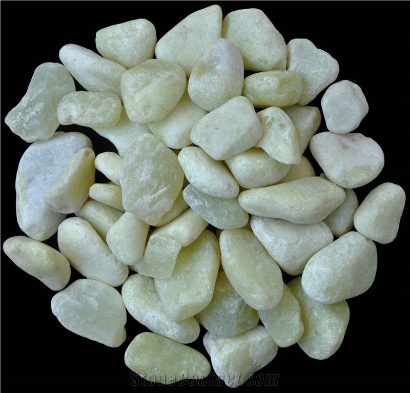 Green Onyx Machine-Made Pebble Stone