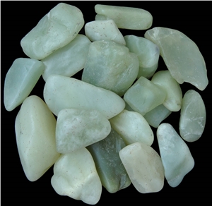Green Onyx Machine-Made Pebble Stone
