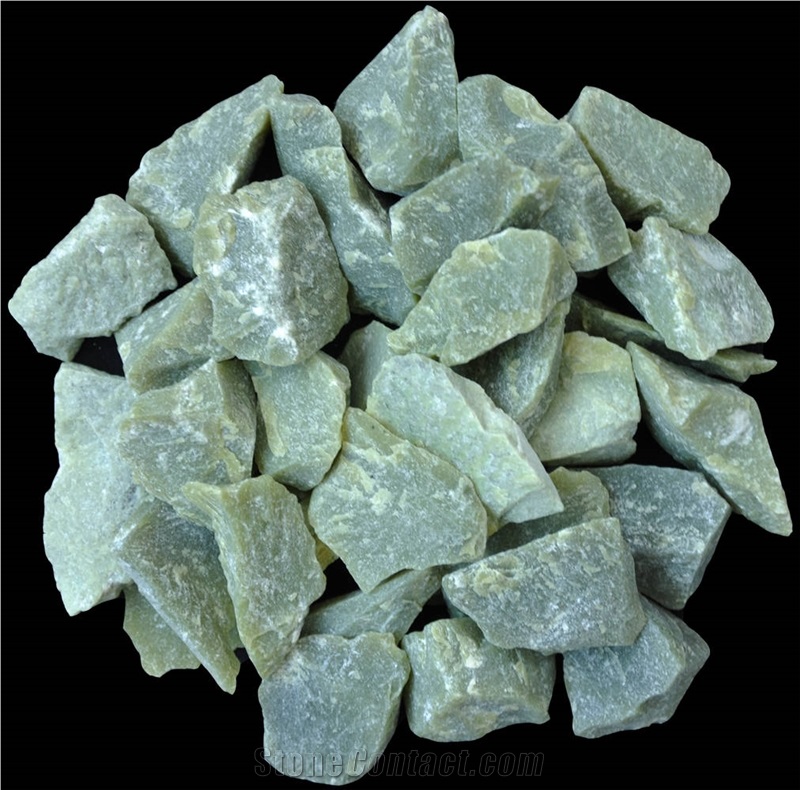 Green Onyx Machine-Made Pebble Stone