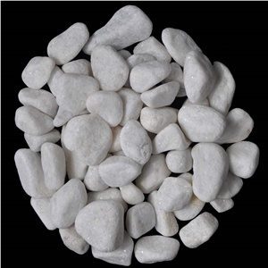 White Machine-Made Pebble Stone, White Marble Pebble & Gravel