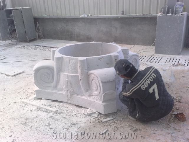 Beige Marble Bases for Columns