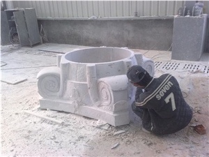 Beige Marble Column Bases
