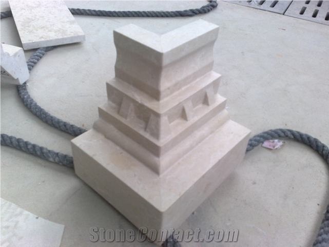 Beige Marble Columns Bases