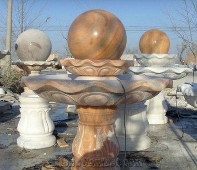 China Granite Stone Garden Fountains, Exterior Fountains, Water Features, Floating Ball Fountains