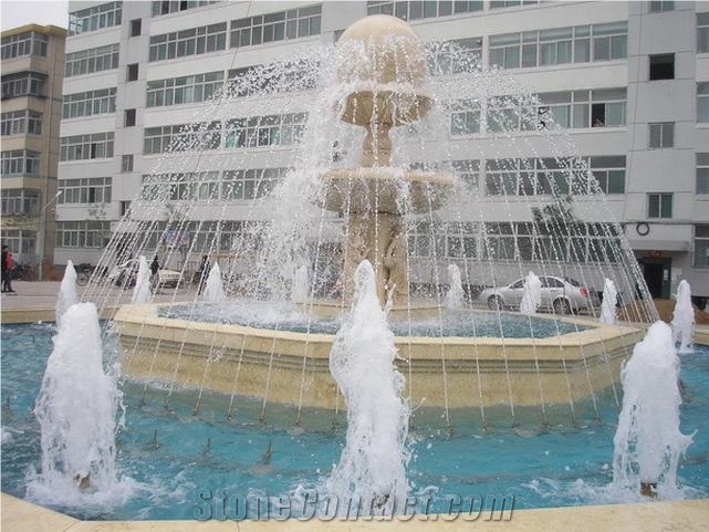 China Granite White Stone Garden Fountains, Exterior Fountains, Water Features, Floating Ball Fountains