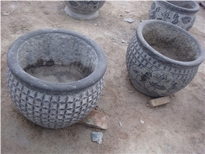 China Grey Granite Flower Stand,Planter Pots,Flower Vases,Outdoor Planters,Exterior Planters