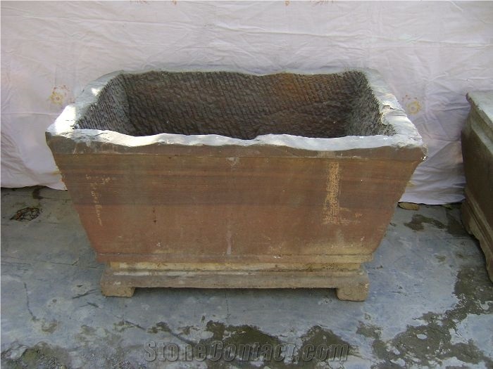 China Pink Granite Flower Pots,Planter Pots,Flower Stand,Outdoor Planters,Planter Boxes,Planter Pots