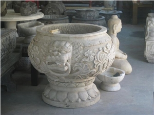 China White Granite Flower Stand,Planter Pots,Outdoor Planter,Planter Boxes