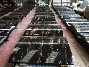 Golden Portoro/ Nero Portoro/ Black and Gold Marble Arc Tiles for Colums