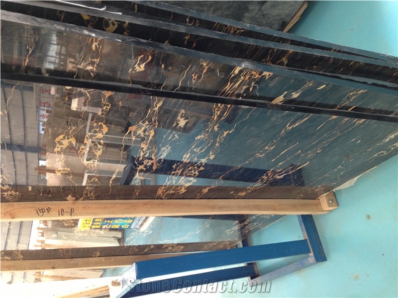 Golden Portoro/ Nero Portoro/ Black and Gold Marble Arc Tiles for Colums