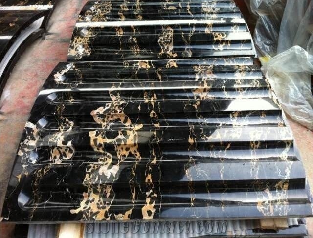 Golden Portoro/ Nero Portoro/ Black and Gold Marble Arc Tiles for Colums