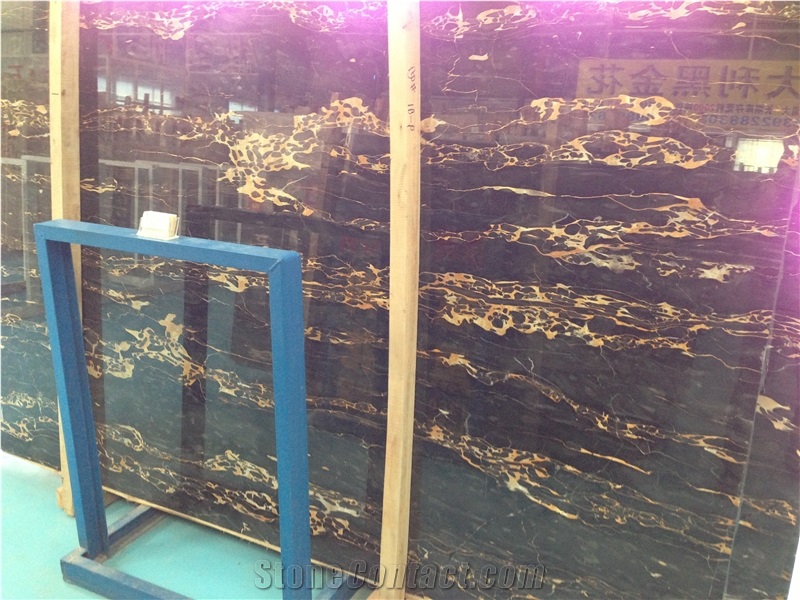 Golden Portoro/ Nero Portoro/ Black and Gold Marble Arc Tiles for Colums
