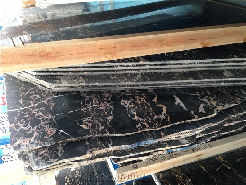 Golden Portoro/ Nero Portoro/ Black and Gold Marble Arc Tiles for Colums