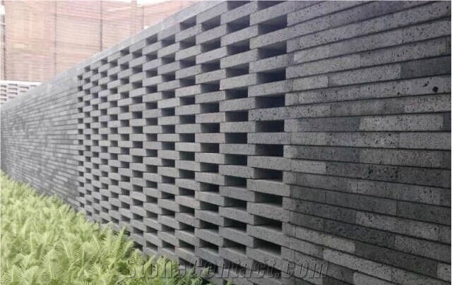 Grey Volcanic Basalt Paving Stone Slabs & Tiles, China Grey Basalt