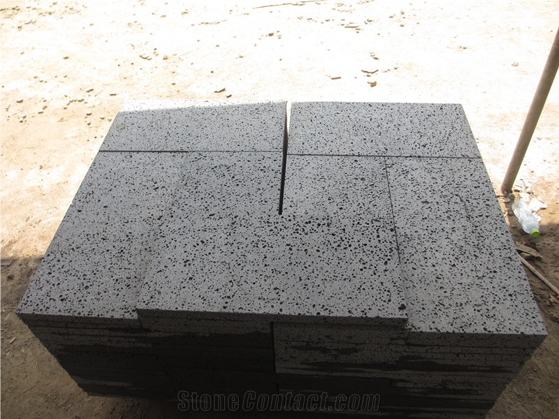Grey Volcanic Basalt Paving Stone Slabs & Tiles, China Grey Basalt