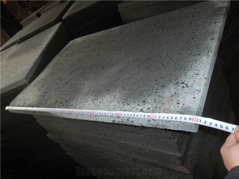 Grey Volcanic Basalt Paving Stone Slabs & Tiles, China Grey Basalt