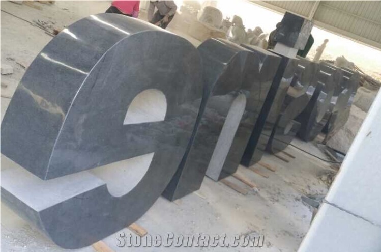 Letter Carving for Landscape Gardening,China Black Granite Relief & Etching