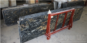 Kosmus Gold Prefab Kitchen Counter Top Wt Laminated Edge for Wholesale
