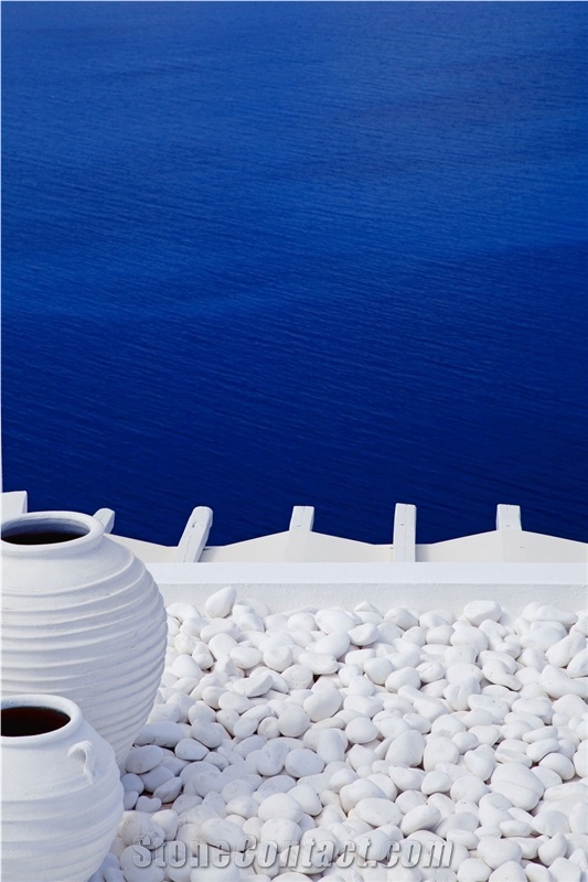Thasos Snow White Pebble 2-4 Cm, Thasos White Marble Pebbles