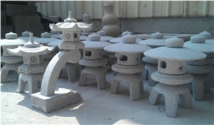 G603 Granite Japanese Style Lantern,Grey Granite Garden Lantern