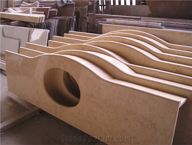 Giallo Atlantide Marble Natural Stone Countertop, Vanity Top