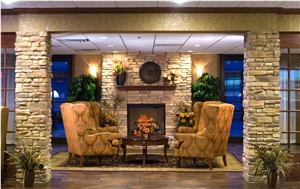 Mountain Ledgestone – Chestnut Limestone Fireplace Surround and Column