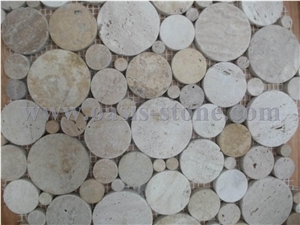 Circular Guangxi White Marble Mosaic