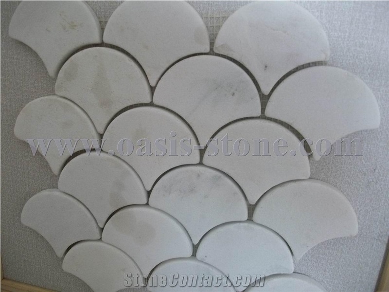 Circular Guangxi White Marble Mosaic