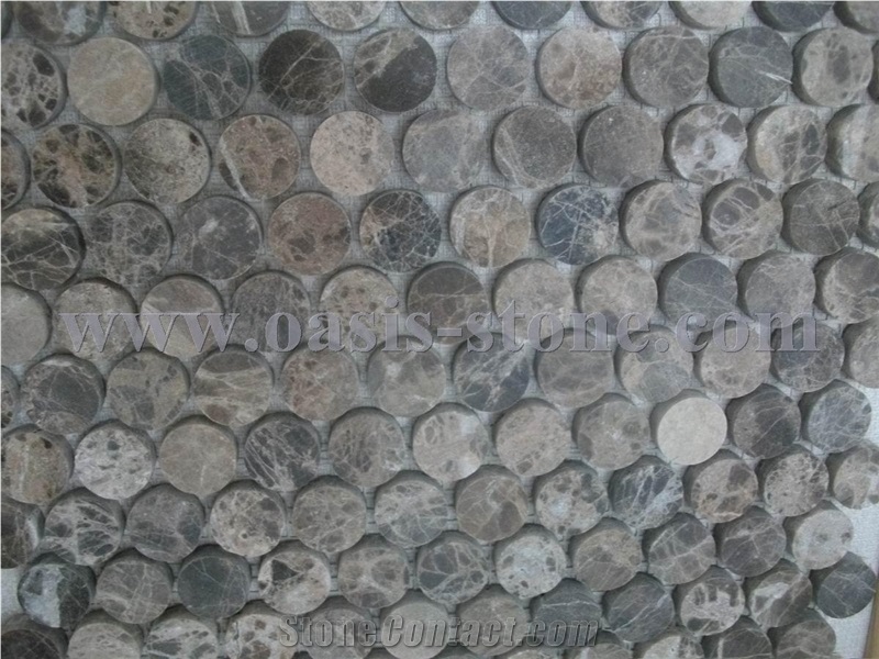 Circular Guangxi White Marble Mosaic