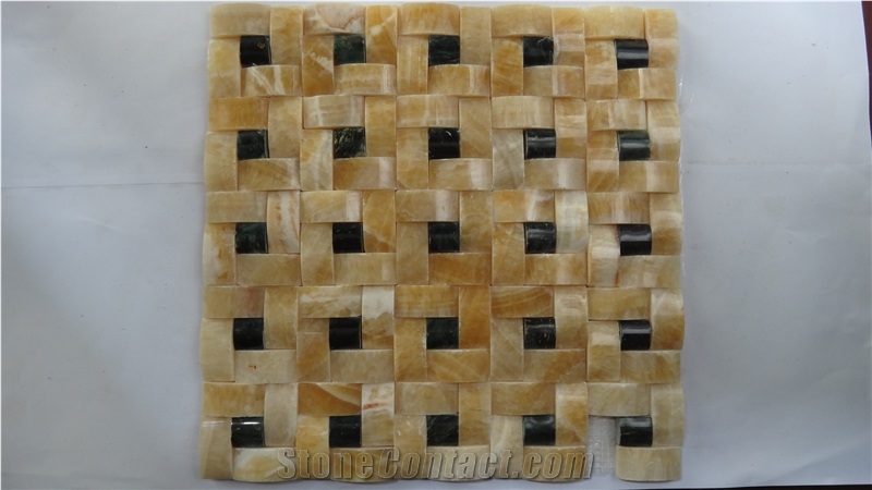 3d Yellow Onyx Mosaic,China Yellow Onyx Mosaic