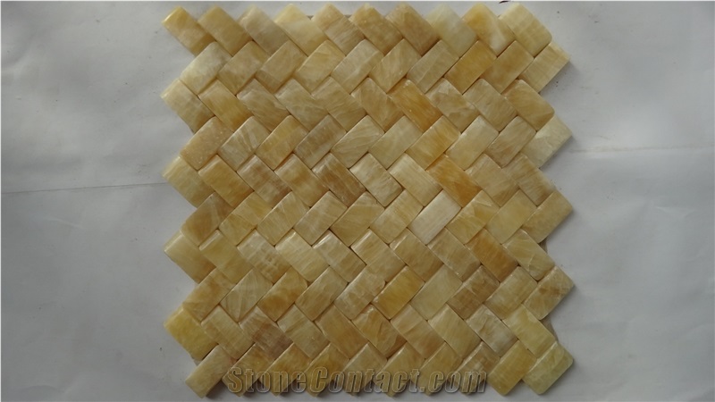 3d Yellow Onyx Mosaic,China Yellow Onyx Mosaic