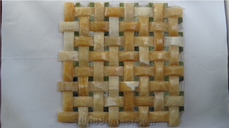 3d Yellow Onyx Mosaic,China Yellow Onyx Mosaic
