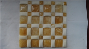 3d Yellow Onyx Mosaic,China Yellow Onyx Mosaic