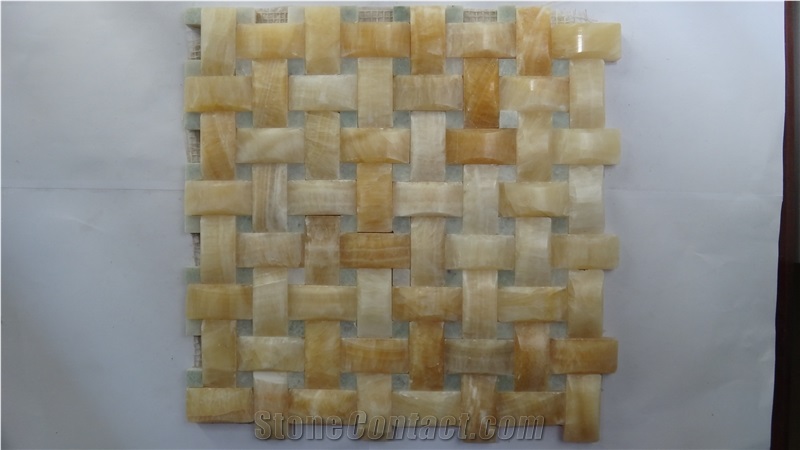 3d Yellow Onyx Mosaic,China Yellow Onyx Mosaic
