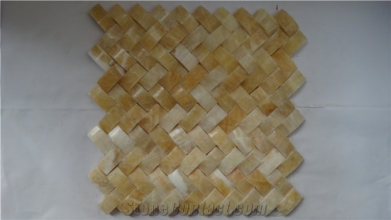 3d Yellow Onyx Mosaic,China Yellow Onyx Mosaic