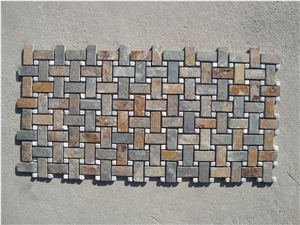 China Rust Slate Mosaic,Slate Mosaic,Multicolor Slate Mosaic