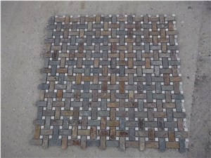 China Rust Slate Mosaic,Slate Mosaic,Multicolor Slate Mosaic
