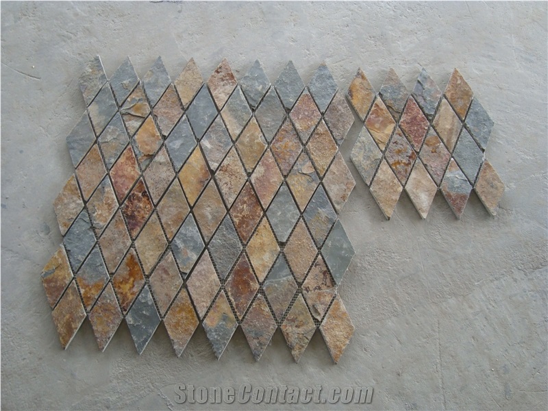 Multicolor Slate Mosaic,Rusty Slate Mosaic,Slate Mosaic