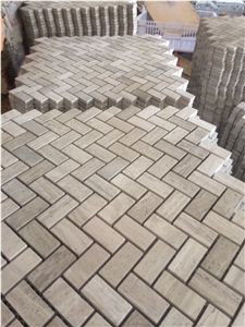 Polished Grey and White Wood Mosaic,Grey and White Wood Mosaic,Marble Mosaic
