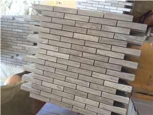 Polished Grey and White Wood Mosaic,Grey and White Wood Mosaic,Marble Mosaic