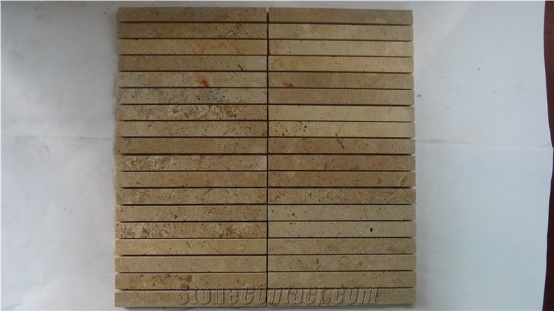 Polished Limestone Mosaic,China Beige Limestone Mosaic