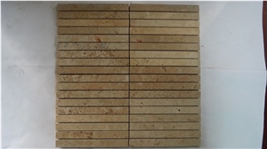 Polished Limestone Mosaic,China Beige Limestone Mosaic