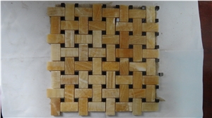 Polished Yellow Onyx Mosaic,China Yellow Onyx Mosaic