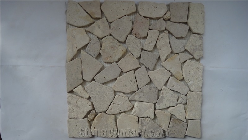 Tumbled Travertine Mosaic,China Beige Travertine Mosaic