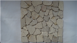 Tumbled Travertine Mosaic,China Beige Travertine Mosaic