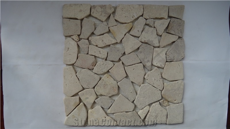 Tumbled Travertine Mosaic,China Beige Travertine Mosaic