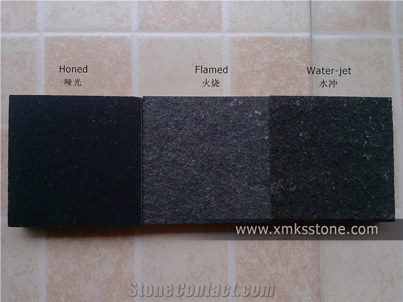G684 Black Pearl Black Basalt Tiles, Cut to Size Polished/Honed/Flamed/Water-Jet Granite