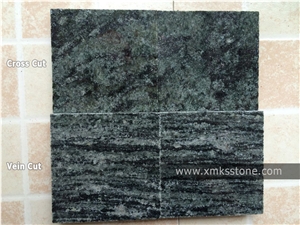 Olive Green Granite Tiles Cut to Size Polished/Flamed Granite - Cross Cut Grain Cut