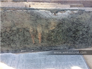 Olive Green Granite Tiles Cut to Size Polished/Flamed Granite - Cross Cut Grain Cut
