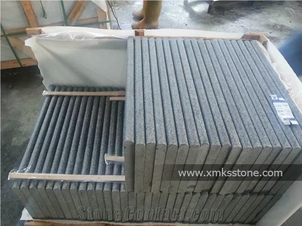 Polished, Flamed G684 Black Basalt Stairs & Steps